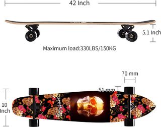 No. 10 - Seething 42 Inch Longboard Skateboard Complete Cruiser Pintail - 2