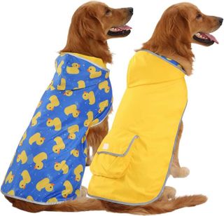 No. 7 - HDE Reversible Dog Raincoat Hooded Slicker Poncho - 1