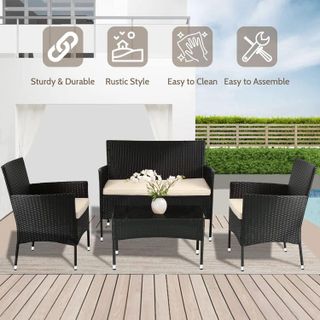 No. 1 - FDW Patio Furniture Set - 4