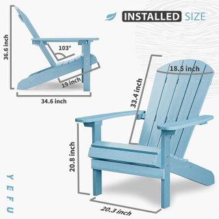 No. 3 - YEFU Adirondack Chair Plastic Weather Resistant - 2