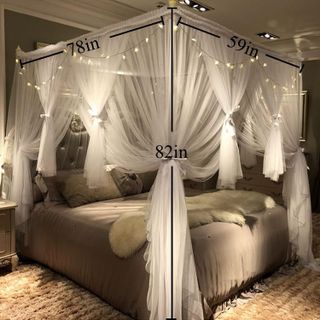No. 9 - Joyreap 4 Corners Post Canopy Bed Curtain - 5