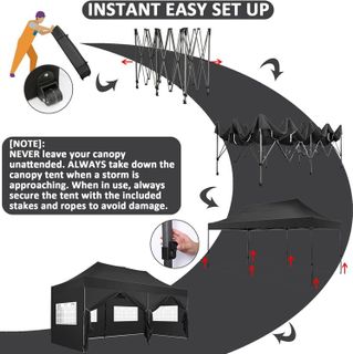 No. 10 - HOTEEL 10x20 Pop Up Canopy with 6 Sidewall - 5