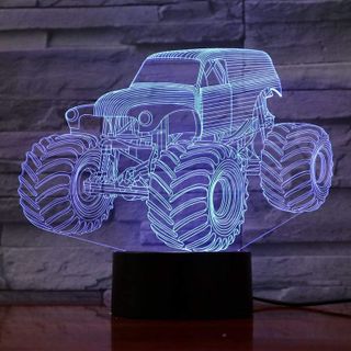 No. 2 - 3D Illusion Lamp Night Light Monster Truck - 4