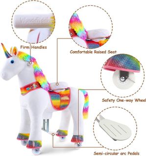 No. 5 - WondeRides Ride on Rainbow Unicorn Horse - 3