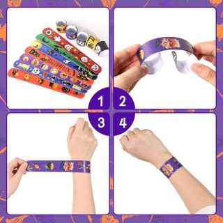 No. 5 - Halloween Slap Bracelets Rubber Wristbands Bulk - 4