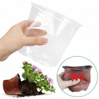 No. 6 - RAOOKIF 24 Pack 6/5/3.5 Inch Clear Nursery Pots - 5