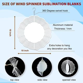 No. 4 - 4 Pack 10 Inch Sublimation Wind Spinner Blanks - 2