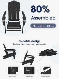 No. 5 - KINGYES HDPE All-Weather Folding Adirondack Chair - 3