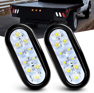 No. 5 - Nilight TL-09 6 Inch Oval White LED Trailer Tail Lights - 1