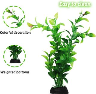 No. 1 - PietyPet Aquarium Décor Plastic Plants - 3