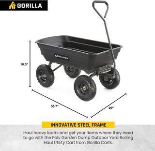 No. 10 - 600-lb. Capacity Poly Garden Dump Cart - 2