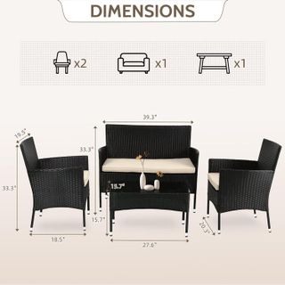 No. 1 - FDW Patio Furniture Set - 2