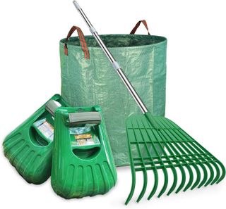 No. 8 - Gardzen Large Leaf Scoop & 12 Tines Gardening Leaf Rake Set - 1