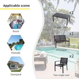 No. 7 - Shintenchi 4 Pieces Patio Furniture Set - 5