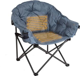 No. 2 - MacSports Heated Cushion Folding Lounge Patio Club Camping Chair - 1