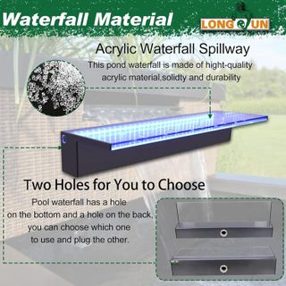 No. 1 - LONGRUN Waterfall Spillway Multi-Color LED Light Outdoor Pool Fountain - 5