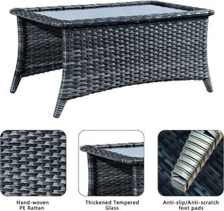 No. 6 - Rilyson Patio Tables Wicker Coffee Table - 4