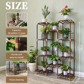 No. 6 - Plant Stand Indoor Outdoor, Uneedem Tall Shelf for Multiple Plants - 3