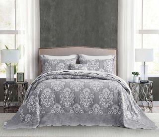 No. 6 - HZ&HY Oversized King Bedspread Grey - 2