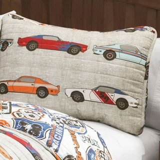 No. 6 - Beige Race Car Kids' 2-Piece Quilt - 2