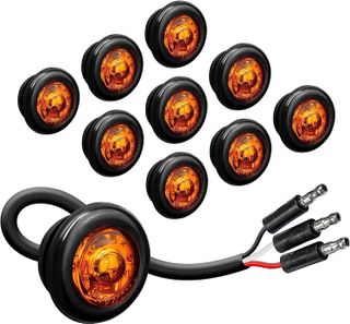 No. 5 - TRUE MODS 10pc 3/4" Round Amber Trailer LED Marker Light - 1