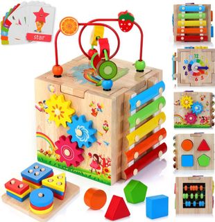 No. 6 - HELLOWOOD Wooden Activity Cube - 1