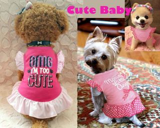 No. 6 - XPUDAC 4 Pieces Dog Dress Shirt Puppy Skirt Cute Doggie Dresses Thanksgiving Clothes Dog Apparel - 4