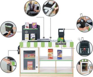 No. 10 - Teamson Kids Cashier Austin Interactive Wooden Play Market Stand - 3