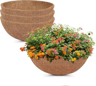 No. 10 - GreatBuddy 4 Pcs Coconut Hanging Basket Liners - 1