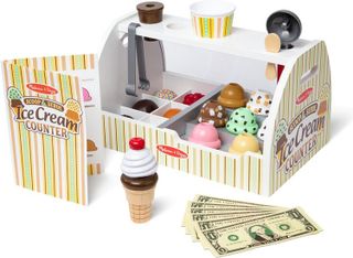 No. 4 - Melissa & Doug Wooden Scoop and Serve Ice Cream Counter - 1