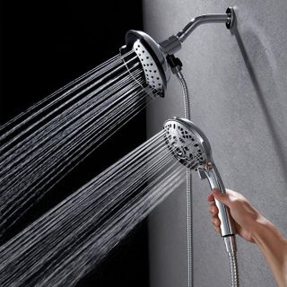 No. 9 - INAVAMZ Hand Held Shower Head & Rain Shower Head 2-IN-1 - 2