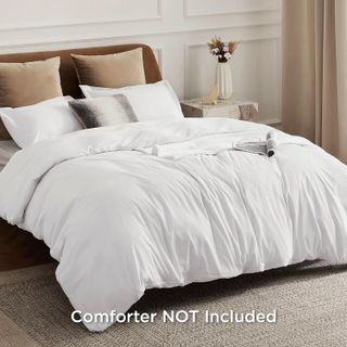 No. 4 - Bedsure White Duvet Cover Queen Size - 2