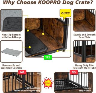 No. 7 - KOOPRO 40 Inch Dog Crate Furniture - 4