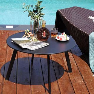 No. 1 - Grand Patio Round Steel Patio Coffee Table - 2