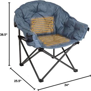 No. 2 - MacSports Heated Cushion Folding Lounge Patio Club Camping Chair - 2