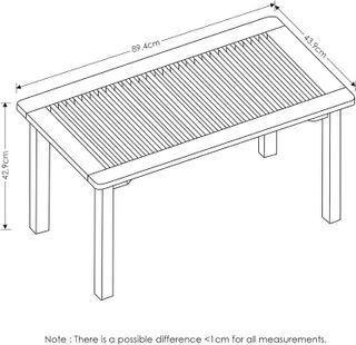 No. 3 - Furinno FG16504 Tioman Hardwood Patio Furniture Outdoor Coffee Table - 4