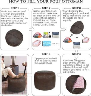 No. 7 - Thgonwid Unstuffed Faux Leather Pouf Cover - 5