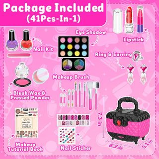 No. 4 - Hollyhi 41 Pcs Kids Makeup Kit - 2