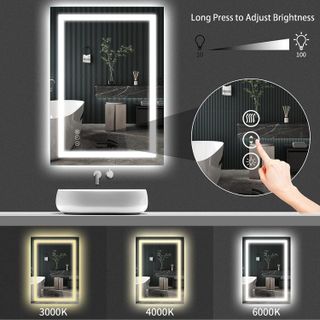 No. 1 - Amorho LED Bathroom Mirror 24"x 36" - 5