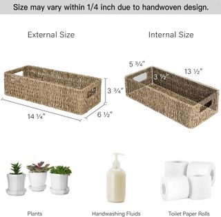 No. 4 - StorageWorks Seagrass Baskets with Built-in Handles - 2