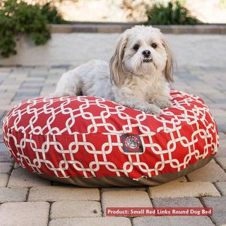 No. 2 - Teal Links Large Round Indoor Outdoor Pet Dog Bed - 5