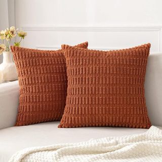 No. 1 - MIULEE Pack of 2 Corduroy Decorative Fall Throw Pillow Covers - 1