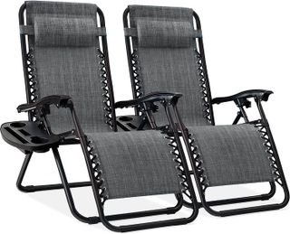 No. 1 - Best Choice Products Set of 2 Adjustable Steel Mesh Zero Gravity Lounge Chair Recliners - 1