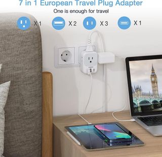 No. 3 - TESSAN European Travel Plug Adapter USB C - 3