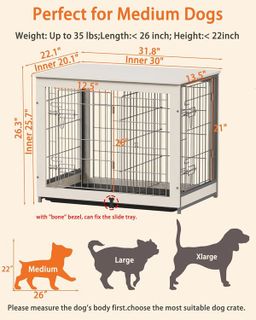 No. 10 - Piskyet Wooden Dog Crate Furniture with Divider Panel - 3