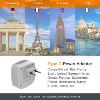 No. 1 - European Travel Plug Adapter Converter, TESSAN - 2