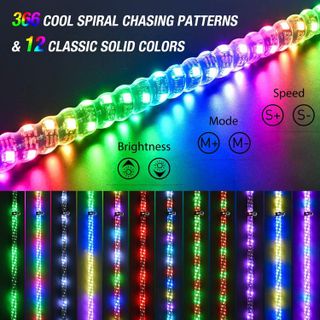 No. 4 - Nilight TL-27 Spiral RGB LED Whip Light - 2