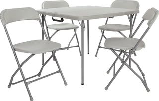 No. 5 - Office Star Resin 5-Piece Folding Square Table and Chair Set - 1