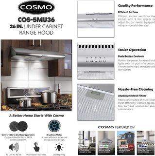 No. 3 - COSMO COS-5MU36 Under Cabinet Range Hood - 3