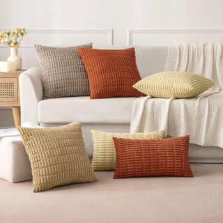 No. 1 - MIULEE Pack of 2 Corduroy Decorative Fall Throw Pillow Covers - 5